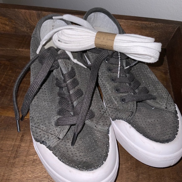 NWOT 🤩 RAG AND BONE Standard Issue Suede Perforated Sneaker *** Sz 37 euro US 7 - Picture 10 of 10